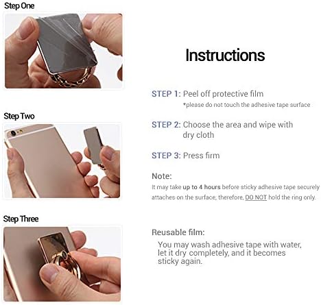 TUVİNE Telefon Halka Tutucu Parmak Kickstand Halka Standı En Akıllı Telefonlar Tablet ve Kılıf ile Uyumlu - (Metal Siyah)