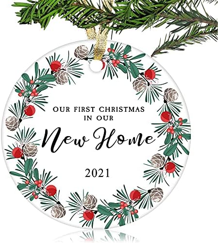 2021 Noel Süsler Iki Tarafı Baskılı Seramik Noel Ağacı Süsleme Asılı Aksesuarları Yaratıcı Seramik Noel Kolye Süslemeleri (Stil