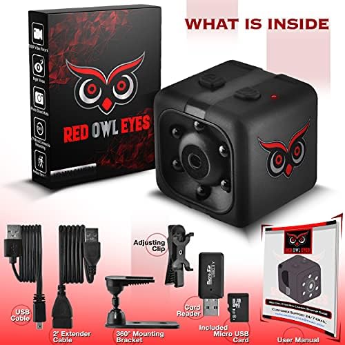 Kırmızı BAYKUŞ GÖZLER Casus Kamera-Mini Gizli Kamera 1080P Gece Görüşü - Kullanımı Kolay Mini Kamera Casus Kablosuz-Casus Kamera