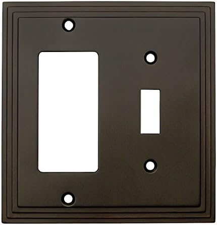 Cosmas 25077-ORB Yağ Ovuşturdu Bronz Tek Geçiş / GFI Decora Rocker Combo Duvar Anahtarı Plaka Switchplate Kapak