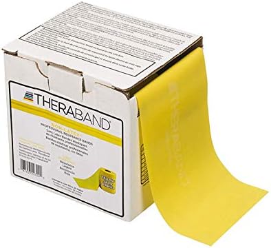 TheraBand Direnç Bandı 25 Yard Rulo, İnce Sarı Olmayan Lateks Profesyonel Elastik Bantlar İçin Üst ve Alt Vücut Egzersiz Egzersiz,
