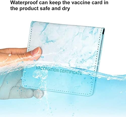 Aşı Kart Tutucu, Aşı Kart Koruyucu PU Deri Vaccination 4X3 Kart Cüzdan Kapak CDC Aşı Kart Tutucu Su Geçirmez (Göl mavi)