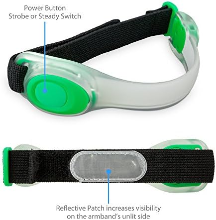 Kayış, BoxWave [SafetyGlow Kol Bandı] Akıllı Telefonlar ve Tabletler için Gece Koşusu için Aydınlık Spor Egzersiz Kol Bandı-Yeşil