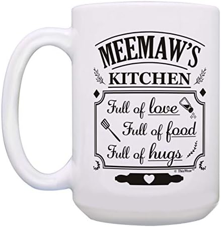 Duygusal Kupa İçin MeeMaw meemaw's Mutfak Aşk Dolu Gıda Hugs 2 Paket 11 oz Kahve Kupa Seti Çay Bardak MeeMaw