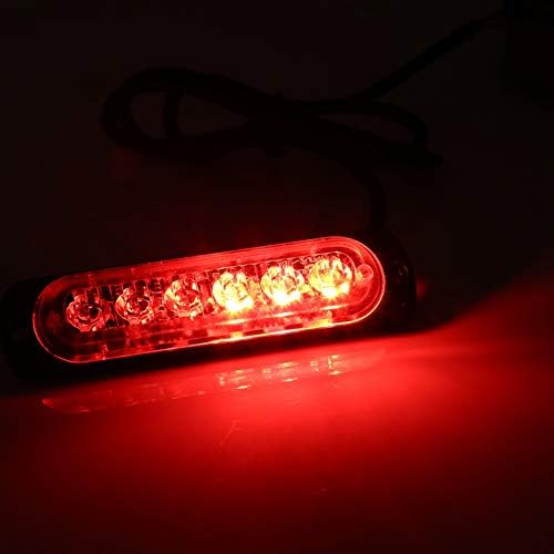 Acil Strobe ışık, 2 adet 12 V 6 LED Araç Kamyon Acil Uyarı Strobe ışık Tehlike Yanıp Sönen Lamba (Kırmızı + Mavi)
