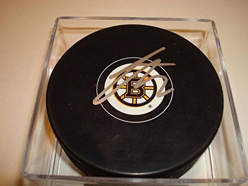 Chad Johnson İmzalı Boston Bruins Hokey Diski İmzalı a-İmzalı NHL Diskleri