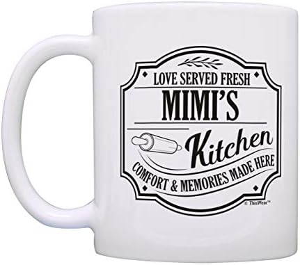 Duygusal Kupa İçin Mimi Aşk Hizmet Taze Mimi Mutfak Konfor 2 Paket 11 oz Kahve Kupa Seti Çay Bardak Mimi