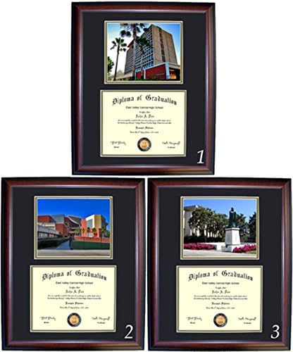 Cal State Los Angeles Fotoğraflı Diploma Çerçevesi ve Ahşap Çerçeve (Kiraz, Ceviz)