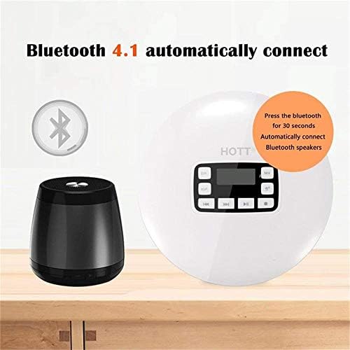 DeeFec HOTT taşınabilir Bluetooth CD Çalar ile LED Ekran / Kulaklık Jakı Anti-Atlama Koruma Anti-Şok Kişisel CD Müzik Kompakt