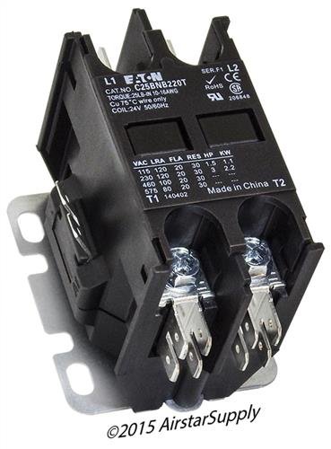 Furnas 45CG20AJ-Eaton/Cutler Hammer C25BNB220T Kontaktör, 2 Kutuplu, 20 Amp, 24 VAC Bobin Gerilimi ile Değiştirildi