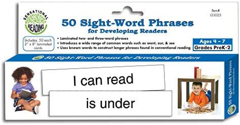 Temel Öğrenme Ürünleri Okuyucuları Geliştirmek için 50 Görsel Kelime Öbeği 8 x 2 İnç'e Yardımcı Olur