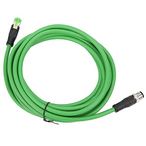M12 RJ45 Endüstriyel Ethernet Kablosu IP67 Su Geçirmez Bağlantı Hattı Tel 5 m / 16.4 ft Uzunluk M12 D-Kodu 4pin Erkek Kablo
