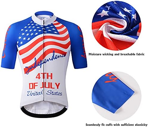 CATENA erkek ABD Bisiklet Jersey 4th Temmuz Amerikan Birleşik Devlet Bayrağı Vatansever Bağımsızlık Günü Yaz Üst