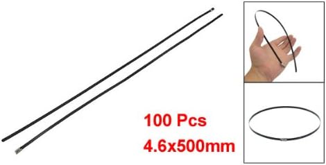Uxcell PVC Püskürtme Kendinden Kilitlemeli Kablo Bağları / Tel Kayış, 4,6 x 500 mm, 100 Adet