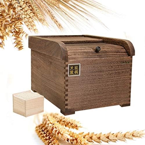 tahıl dağıtıcı Pirinç saklama kabı 5 kg Ahşap, Tahıl/Pirinç/Un Mühürlü Kutu Toz Geçirmez saklama kutusu ile Ölçüm tahıl konteyner