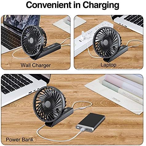 VersionTECH. El Fan, Küçük Mini Masa Taşınabilir Kişisel Masa Katlanır Elektrikli Fan ile USB şarj edilebilir pil Işletilen Fan