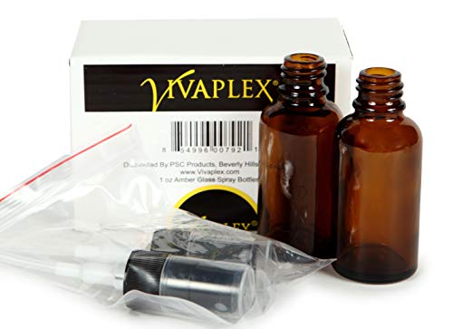 Vivaplex, Amber, 1 oz Cam Şişeler, Siyah İnce Sis Püskürtücülerle-2 paket