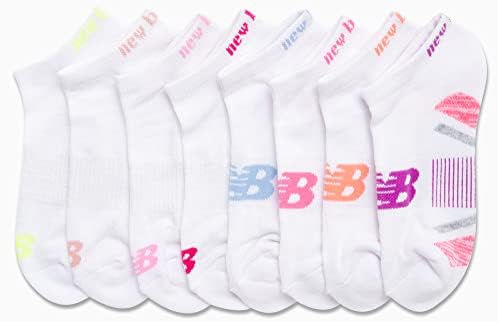Güçlendirilmiş Topuk ve Ayak Parmağı ile New Balance Kızların Atletik Düşük Kesim Çorapları (8 Paket)