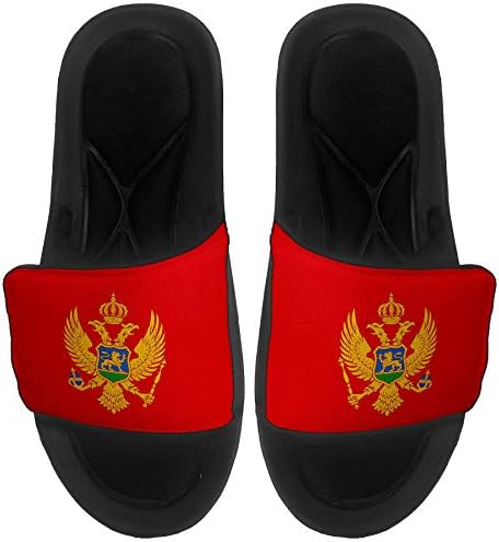 ExpressİtBest Yastıklı Slide-On Sandalet / Erkekler, Kadınlar ve Gençler için Slaytlar-Karadağ Bayrağı (Karadağ) - Karadağ Bayrağı
