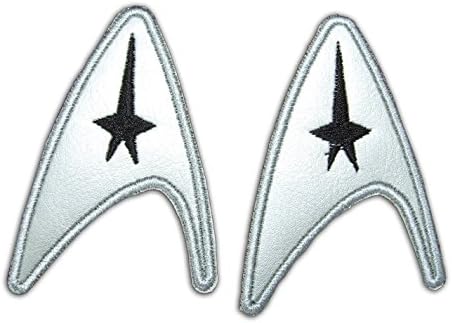 Onekool Star Trek Komut Insignia Klasik Film Logosu, 2 Gümüş Deri, Demir On Yamalar 10X6 Cm Çok