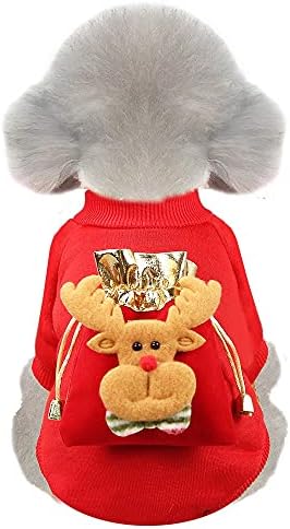 Noel Köpek Kıyafetleri Polar Yelek Noel Köpek Hoodie Geyik Giysileri Rüzgar Geçirmez Rahat Soğuk Hava Köpek Ceket Giyim Köpek