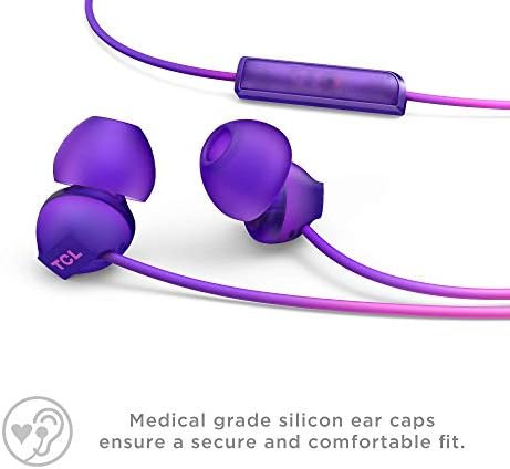 TCL Socl300 Kulak İçi Kulaklıklar Dahili Mikrofon ve Yankı İptali ile Kablolu Gürültü Yalıtımlı Kulaklıklar-Sunrise Purple