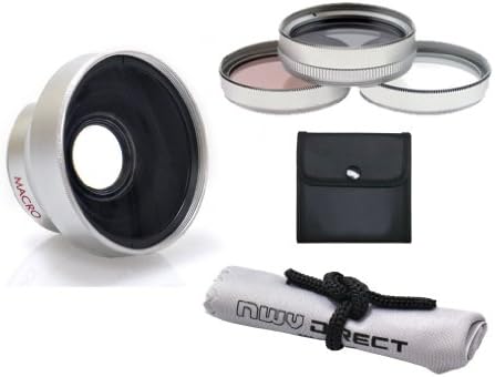Yüksek Çözünürlüklü 0.45 x Geniş Açı Lens w/Makro Sony HDR-XR150 + Filtreler ile Uyumlu
