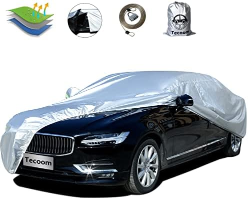 Tecoom ışık Kabuk Su Geçirmez UV Geçirmez Rüzgar Geçirmez Tasarım araba kılıfı ile Fermuar Depolama ve Kilit için Tüm Hava Kapalı