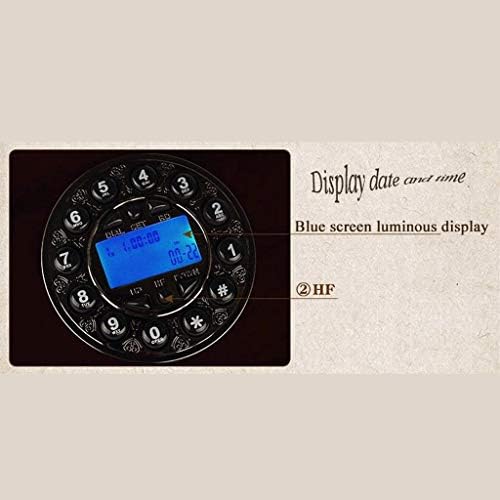 NSHDR Retro Telefon, Ahşap ve Metal Gövdeli Antika Tarzı Telefon, Fonksiyonel Döner kadran ve Soket Kırmızı Telefon, Ofis, Otel