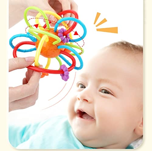 BABYFUNY Diş Çıkarma Halkası-Bebek Oyuncakları 3-6 Ay-Bebek Oyuncakları 0-6 Ay-Oball Çıngırak ve Duyusal Diş Kaşıyıcı Oyuncak-Bebek