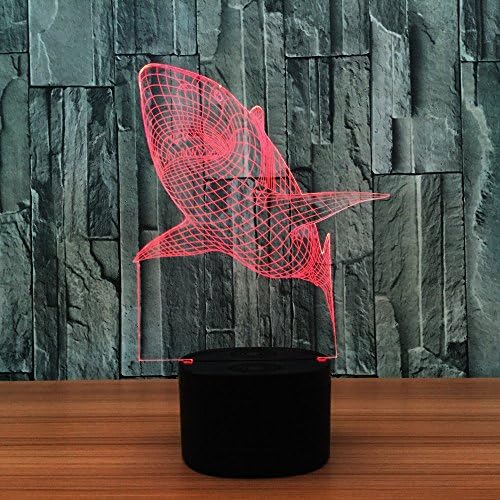 Köpekbalığı 3D ILLusion kablosuz bluetooth hoparlör Gece Lambası Çarpıcı Görsel Renk Değiştirme Optik Masa Masa Lambası Yatak