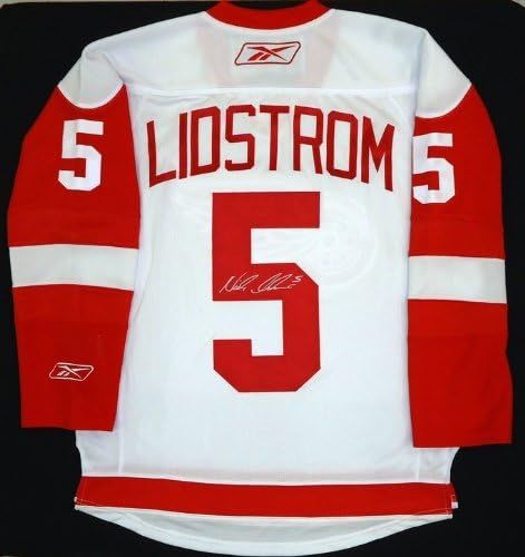 Nicklas Lidstrom İmzalı Beyaz Detroit Red Wings Forması