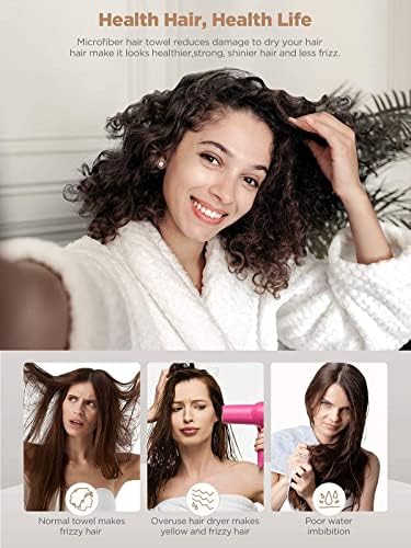 Mikrofiber saç Havlu, Hicober 6 Packs Saç Türban için ıslak Saç, kurutma Saç Wrap Havlu kıvırcık Saç Kadınlar için Anti Bukle
