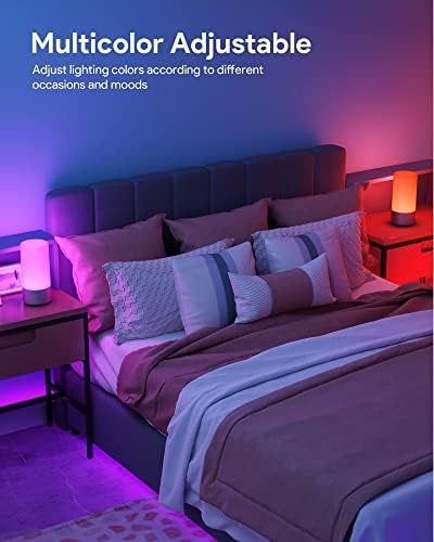 Masa lambası, dokunmatik sensör LED başucu lambası, ayarlanabilir sıcak beyaz okuma ışık paketi ile Hifree LED zemin lambası,
