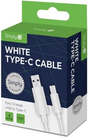 Sadece ICTC02 Beyaz Tip-C USB, 1M Uzunluğunda Kablo, Samsung, HTC, LG ve Diğerleri dahil Akıllı Telefonlarla Uyumlu, Şarj ve