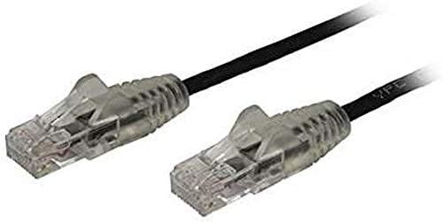 StarTech.com 0,5 m CAT6 Kablo-İnce CAT6 Yama Kablosu-Siyah-Bağlantısız RJ45 Konektörler-Gigabit Ethernet Kablosu-28 AWG (N6PAT50CMBKS)