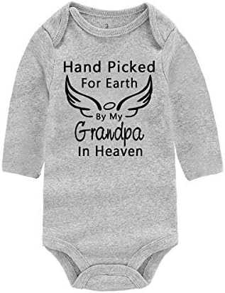 Yenidoğan Bebek Bebek Tulum El Aldı için Toprak tarafından Cennette Benim Büyükanne Büyükbaba Yaz Kış Bodysuit