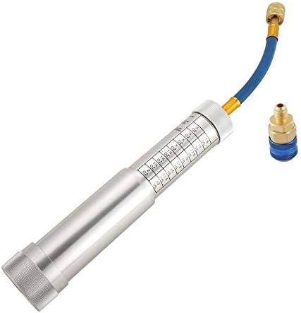 DASBET A / C Yağ ve Boya Enjektör ile Yapış Hızlı Çoğaltıcı, 2 OZ El Dönüş Vida-in Klima Soğutucu Dolum Tüp Enjeksiyon Aracı