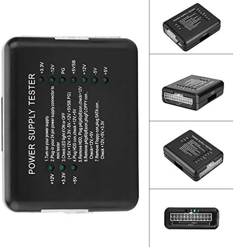ATX/SATA/HDD/Disket için Zer one 20/24-pin Elektrik Kaynağı Test Cihazı, Siyah
