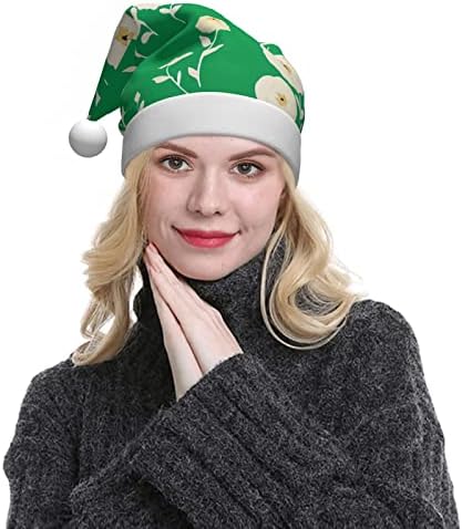 bahar yeşil çiçek Noel Şapka, Santa Şapka, Noel Tatil Şapka Unisex Kadife Konfor Noel Şapka Yeni Yıl Partisi