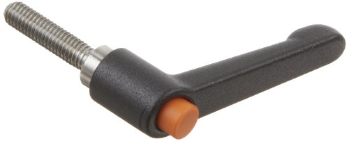 Turuncu Push Button ile Die Cast Çinko Metrik Ayarlanabilir Kolu, S / S Dişli Saplama, 30mm Uzunluk, 22mm Yükseklik, M5 x 0.8