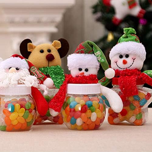 VOSAREA noel şeker kavanozu Noel Baba Saklama Kutuları Şeker Organizatör Noel masa süsü Çerezler Bisküvi Şeker (Yıldız Şişe)