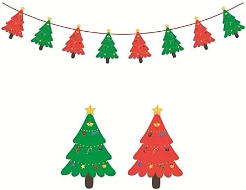 Merry Christmas Banner Parti Süslemeleri, Noel Kağıt Bayrak, 2 Adet Kağıt Noel Kapı Duvar Pencere Asılı Dekorasyon Süsler Ev