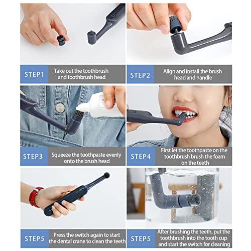 Dallinaop Yetişkin Elektrikli Diş Fırçası Elektrikli Dönen Diş Fırçası Ev Su Geçirmez Yumuşak Diş Fırçası ağız koruyucusu Diş
