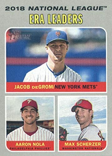2019 Topps Mirası 67 Max Scherzer / Aaron Nola / Jacob deGrom Washington Vatandaşları / Philadelphia Phillies / New York Mets