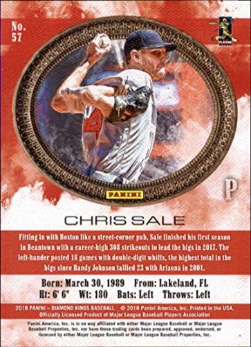 2018 Panini Elmas Kings Çerçeveli Kırmızı 57 Chris Satış Boston Red Sox Resmi MLB PA Beyzbol Ticaret Kartı Ham (NM veya Daha
