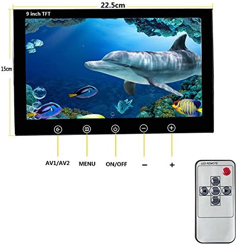HBFFL 9 İnç Sualtı Balıkçılık Video Kamera Balık Bulucu IP68 Su Geçirmez 38 LEDs 360 Derece Dönen Kamera, 100 M