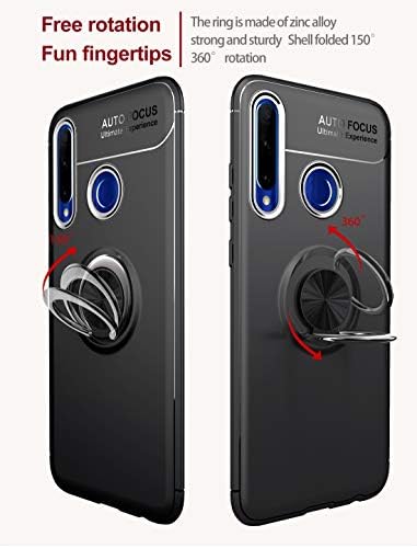 Görünmez Tutucu(Siyah+Siyah) ile Huawei Onur 10i / 20i / Enjoy 9S için Şeffaf Tip Darbeye Dayanıklı TPU Kılıf. (Renk: Siyah +
