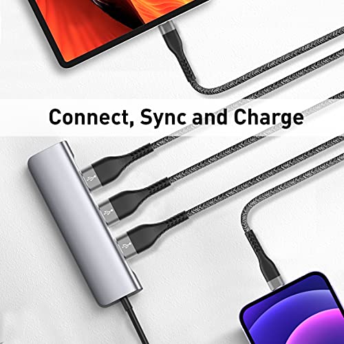 iPhone Şarj Kablosu, OuTrade 3 Paket MFi Yıldırım Kablosu Dayanıklı Örgülü Hızlı Şarj Kablosu iPhone SE 12 11 11 Pro 11 Pro Max