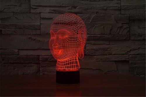 Buda 3D Dokunmatik Optik ILLusion Gece Lambası Çarpıcı Görsel Üç Boyutlu Etkisi 7 Renk Değiştirme Masa Masa Deco Lamba Yatak